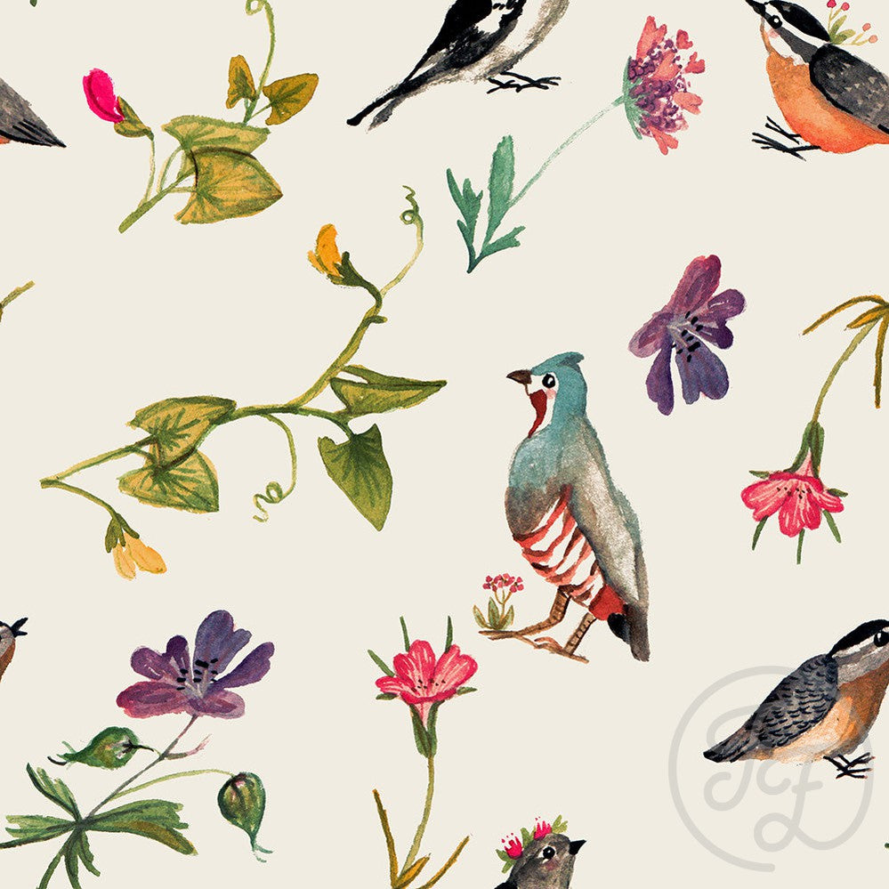 Birds & Wildflower Beige