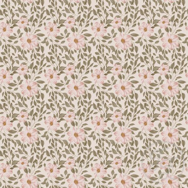 Peach Flowers Small Cream