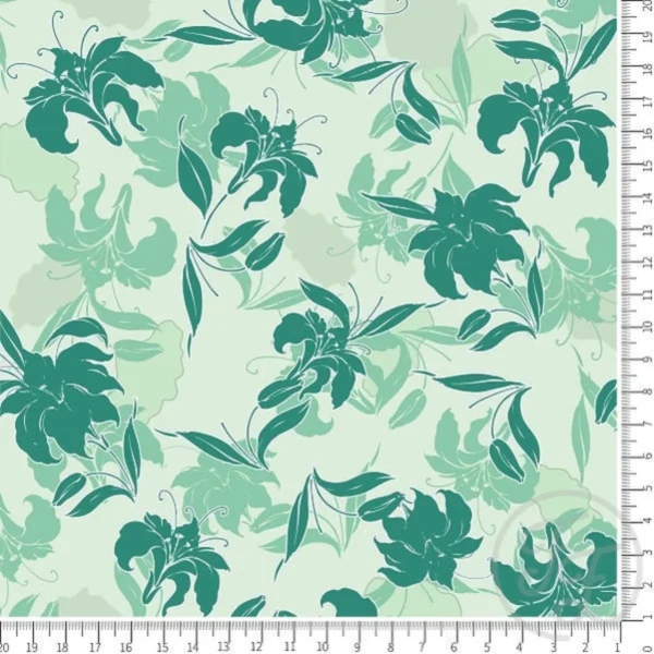 Flowing flowers in teal