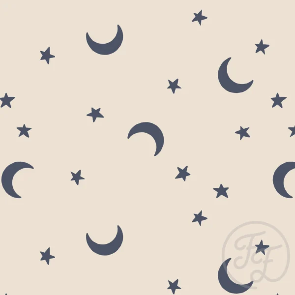 Moon & Stars Blue Beige Big