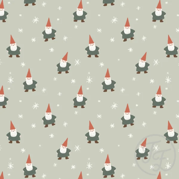 Christmas Gnome and Stars Small Green