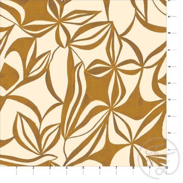 Caramel Color Abstract Shapes on Beige