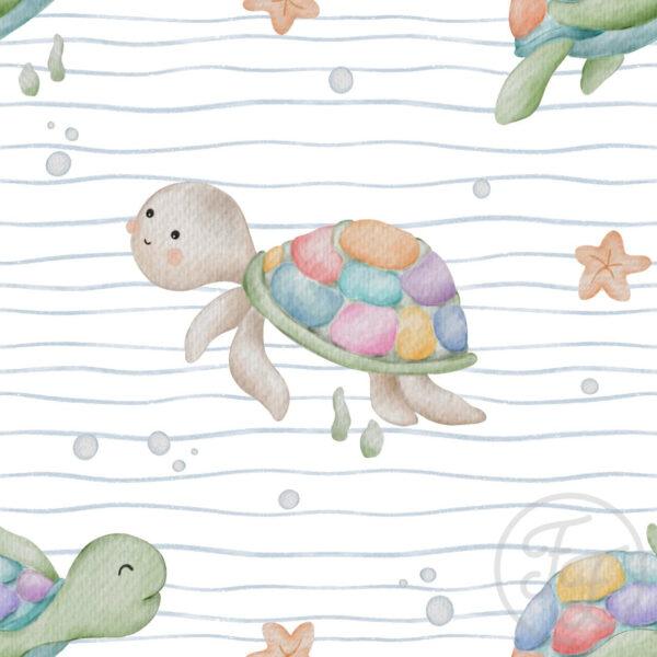 Rainbow Turtles White Waves