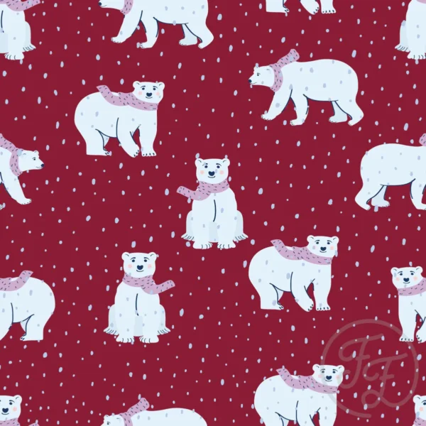 Polar bear in rose bud cherry