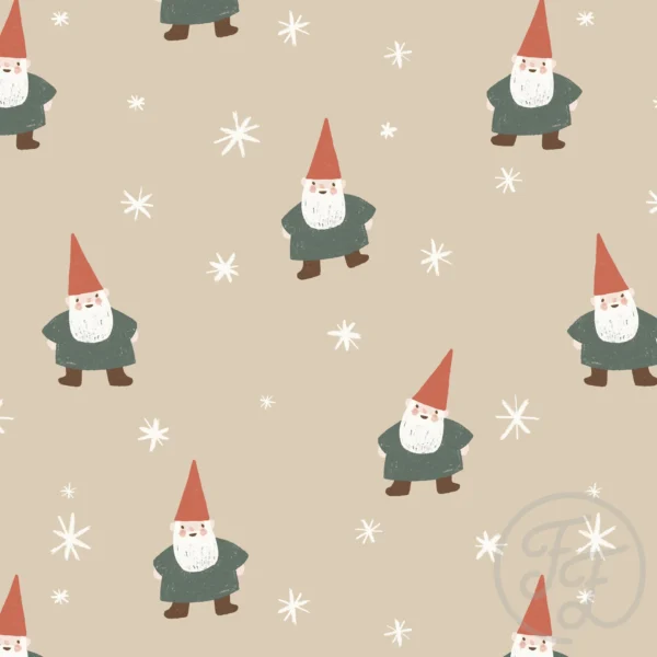 Christmas Gnome and Stars Big Beige