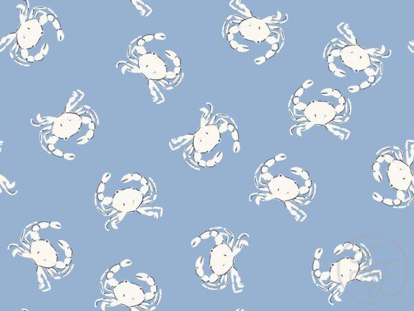 Cute Crab White Light Cerulean Blue