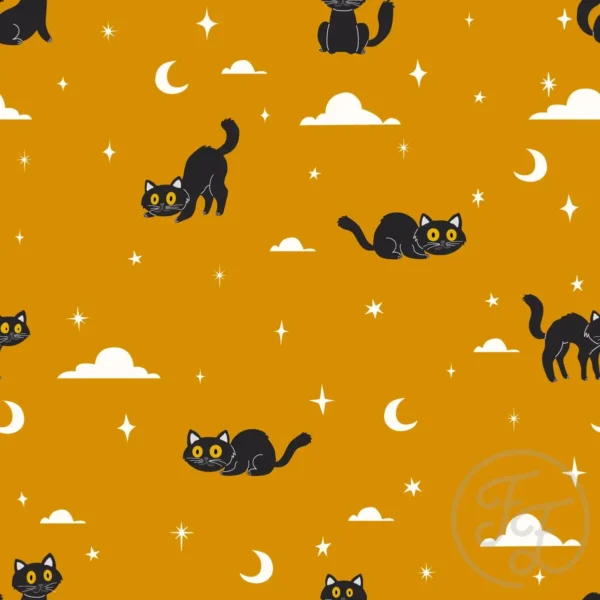 Black Cats in Gold Drop