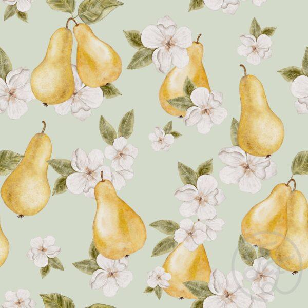 Flowery Pears Green