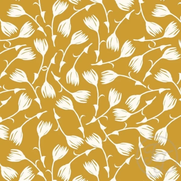 Mindy Floral in Satin Sheen Gold