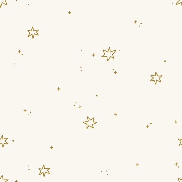 Simple Stars and Sparkles Golden on Cream