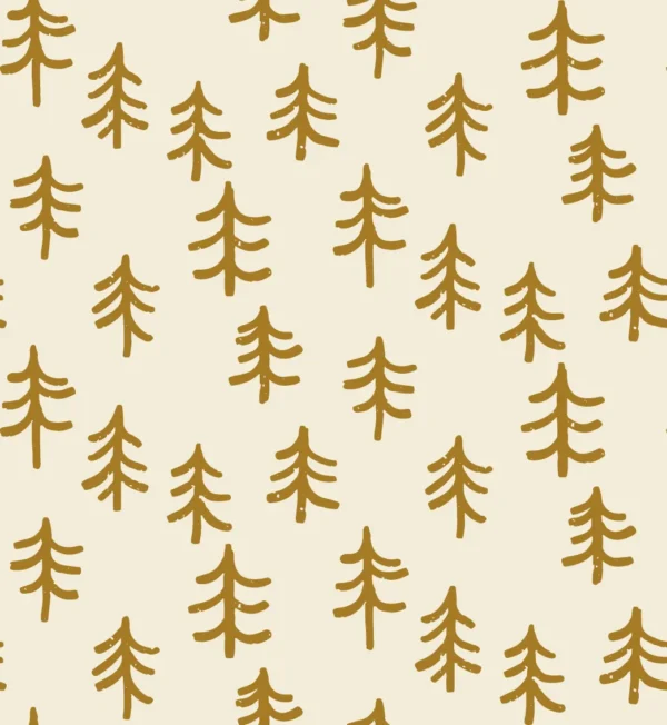 Simple Minimalistic Trees Gold on Cream