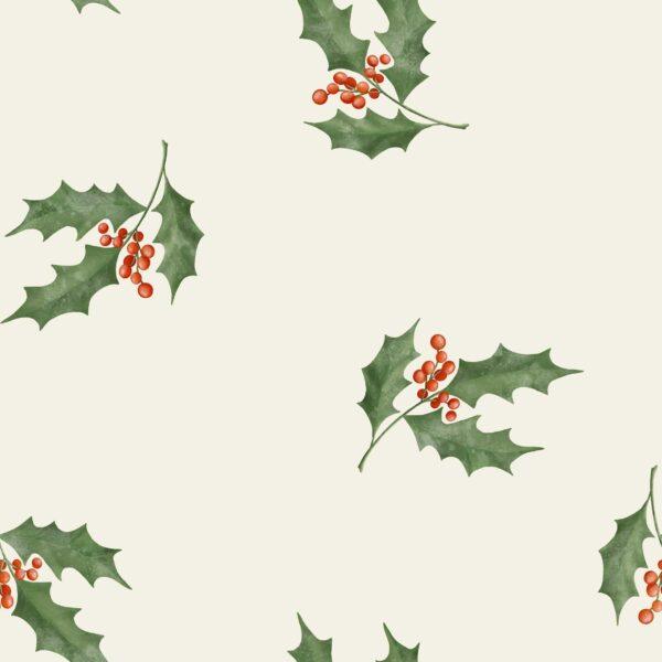 Christmas Holly In Cream