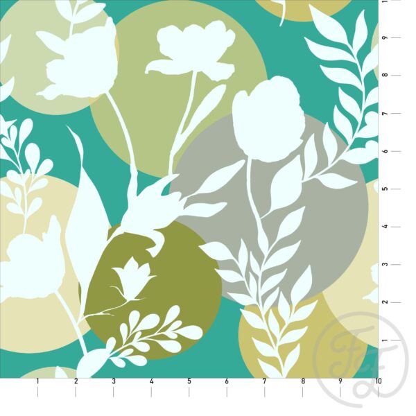 White Solid Flower with Colorful Circle