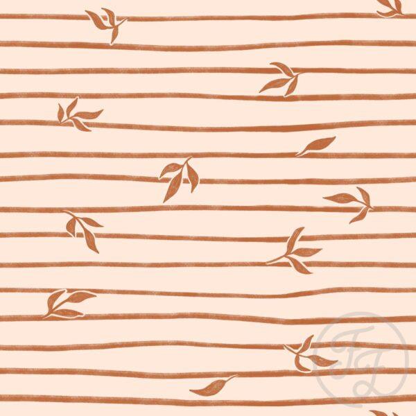 Leafy Stripes Light Rust on Pink