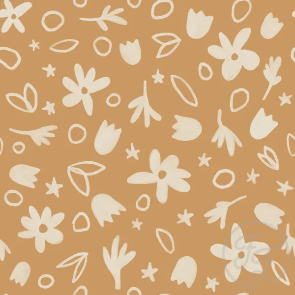 Tropical Flowers Ochre