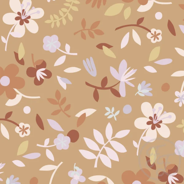 Collage Flower Light Brown Big