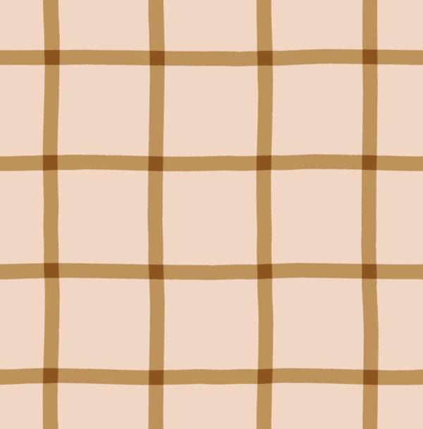 Windowpane Check Ocre on Pink
