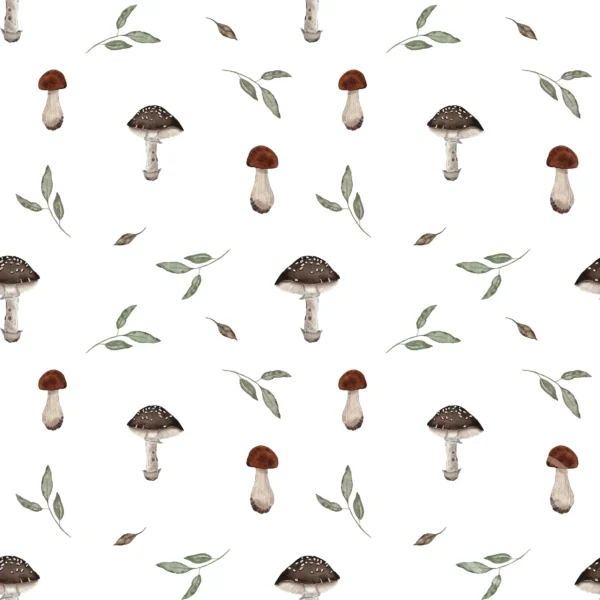 Mushrooms And Leaves