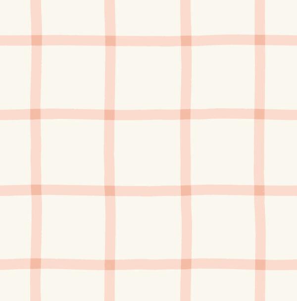 Windowpane Check Soft Pink on Cream