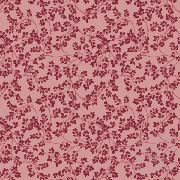Chintz Leaves Pink Plum