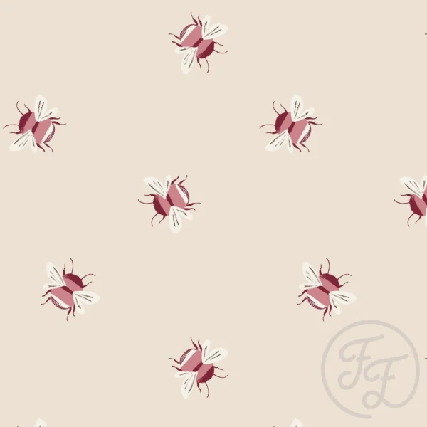 Buzzing Bees Pink Ecru