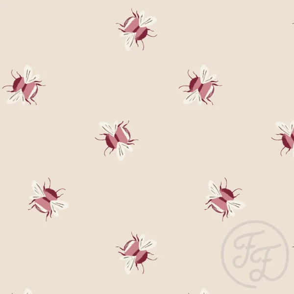 Buzzing Bees Pink Ecru