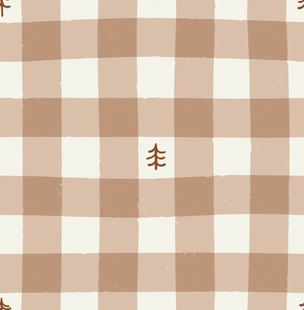 Fall Gingham With Trees Brown Small