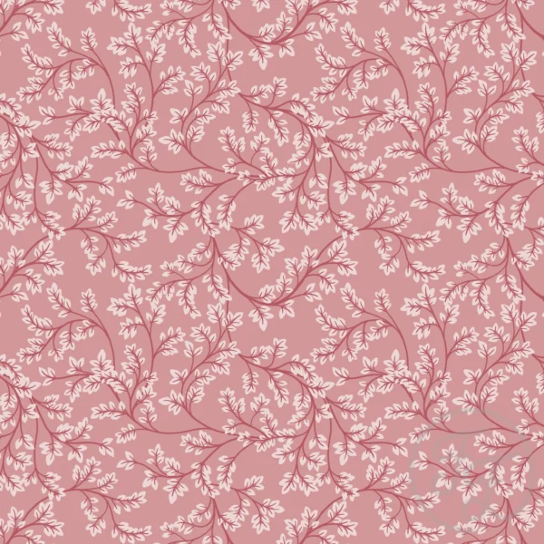 Chintz Leaves Pink White