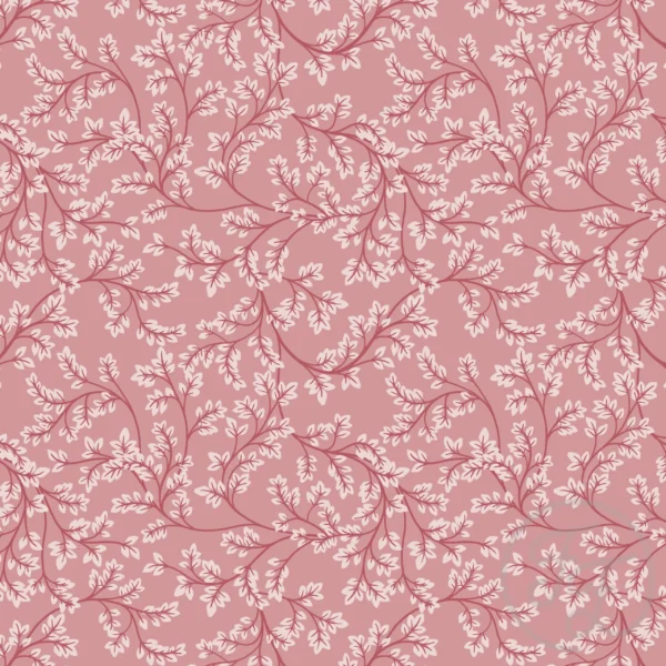 Chintz Leaves Pink White