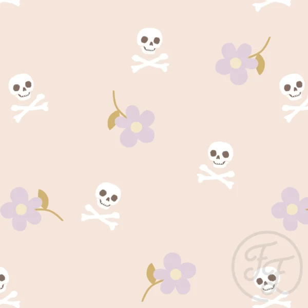 Skull and Bones Flower Peach Big