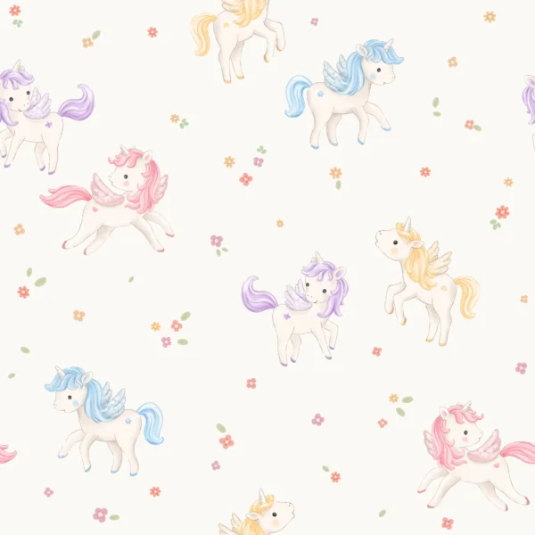 Colorful Unicorns Offwhite