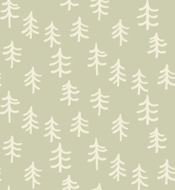Simple Minimalistic Trees Green and Cream