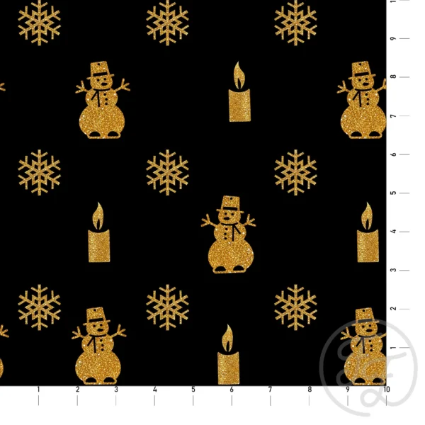 Snowman & Candles Gold