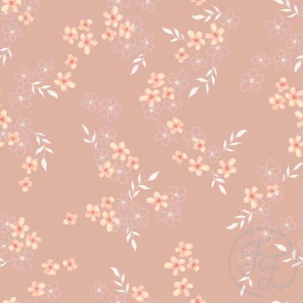 A Drawing of Sweet Little Flowers in Old Pink