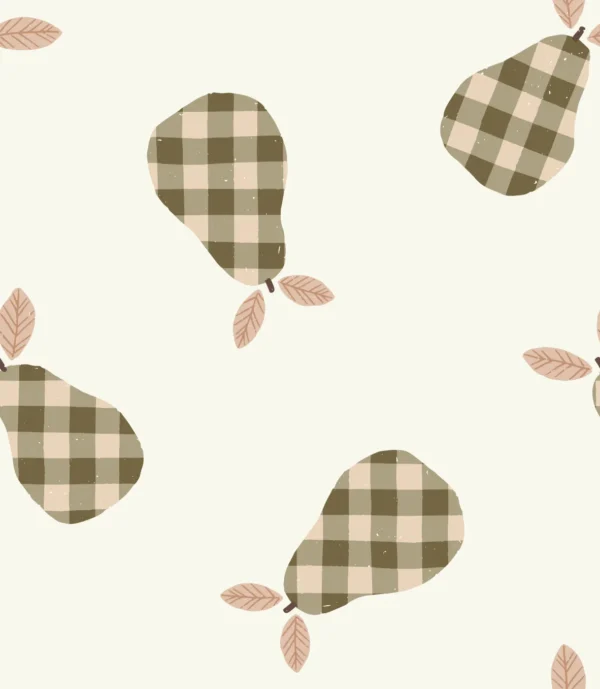 Gingham Pears Brown Small