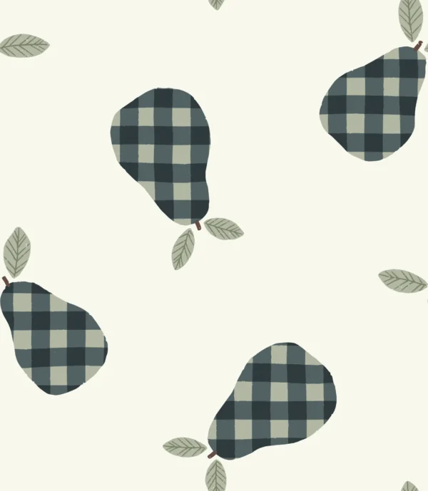 Gingham Pears Dark Large