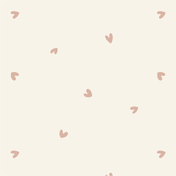 Valentine Hearts Pink on Cream