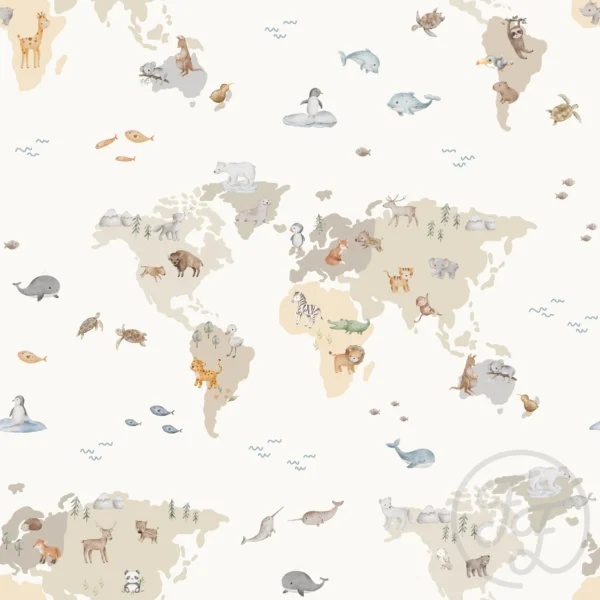 Animals Map Offwhite