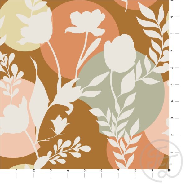Offwhite Solid Flower with Colorful Circle