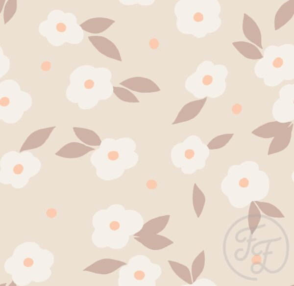 Flowers and Dots Beige