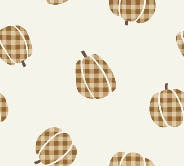 Spaced Out Gingham Pumpkins Brown Large