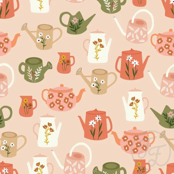 Flower Shower Pots in Rose Fog