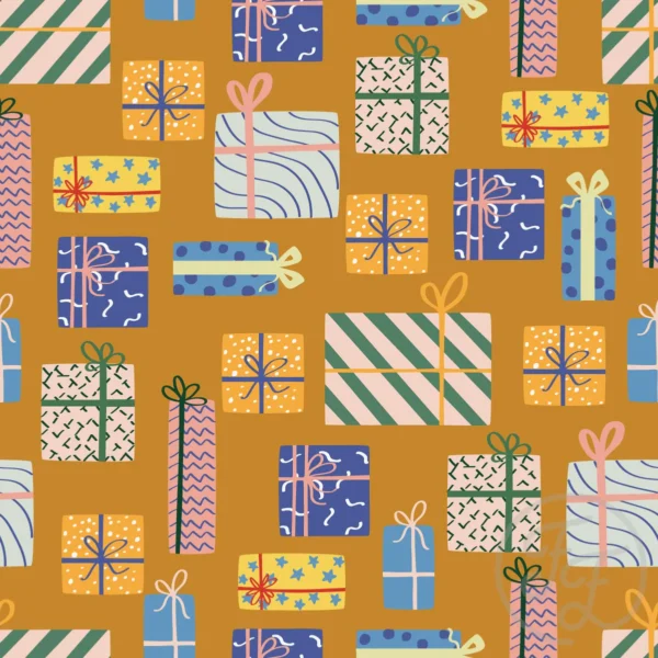 presents in dull orange