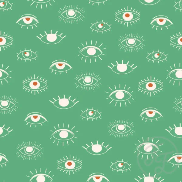 Halloween eyes in dusty green