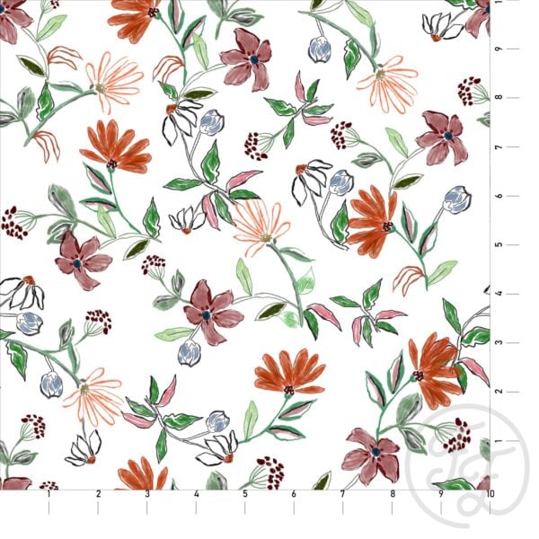 Painted Flora on White