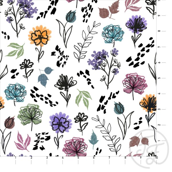 Skecthy Wild Garden in White