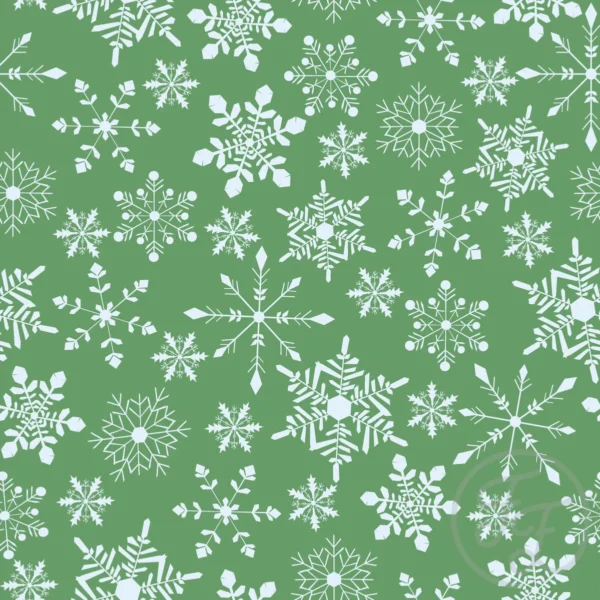 Snowflakes in muted green