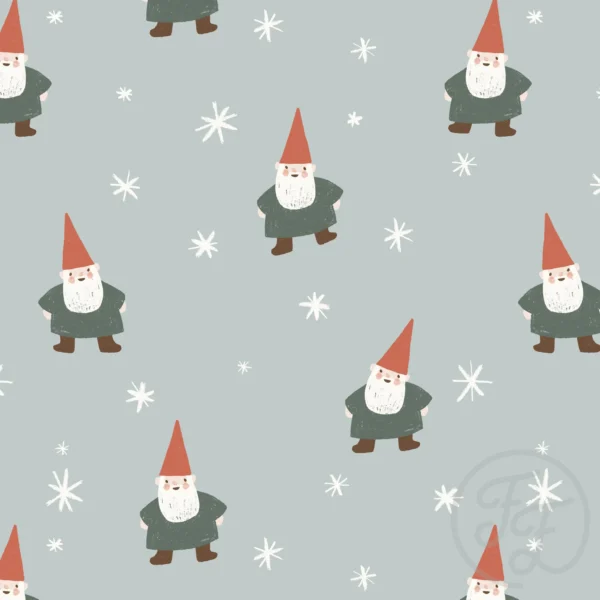 Christmas Gnome and Stars Big Blue
