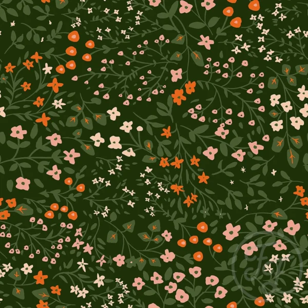 Flower Work Seamless Green