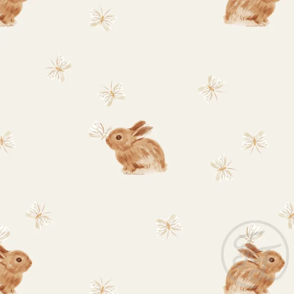 Baby Rabbit & Butterfly OffWhite Clear Big